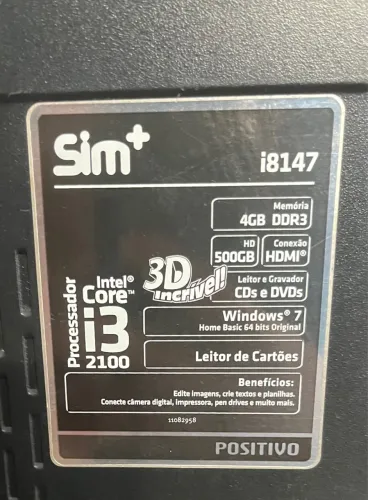 Computador Positivo Intel Core i3 2100