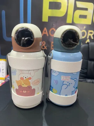 Promoção Garrafa Garrafinha Infantil Squeeze Térmico 400 ml Com Alça E Canudo