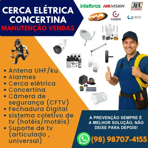Cerca elétrica e câmeras de segurança