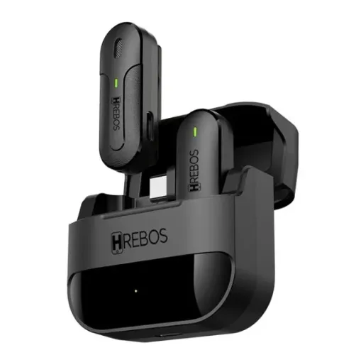 Microfone de Lapela Hrebos Clip Voice S One Tipo C - Preto