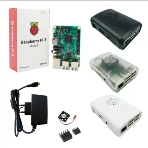 Kit Raspberry Pi3 B, Fonte, Case, Dissipadore