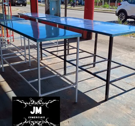 Mesa de Inox para hambúrgueria, pizzaria, padaria etc