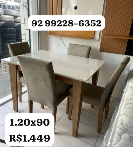 Mesa de Jantar luxuosa 1.20x90