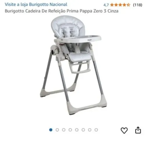 Cadeira de Alimentação Burigotto Cinza