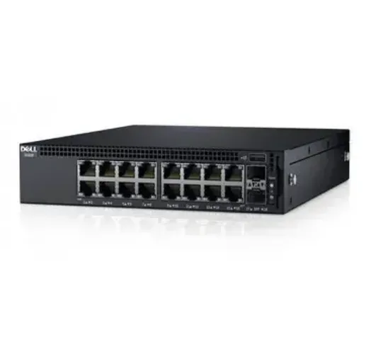 Switch Dell X1018 com 16 portas Gigabit + 2 SFP. 
