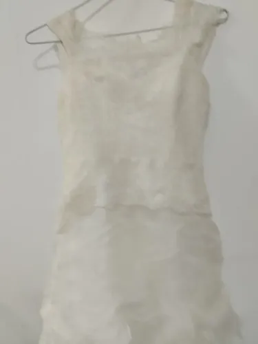 Vestido de noiva longo - marca CYMBELINE - forro e renda - branco - tamanho 38