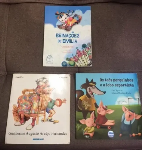 Livros - Reinações de Emília, Os três porquinhos e o lobo esportista e Guilherme Augusto