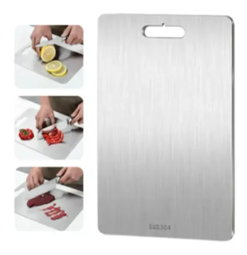 Tabua De Corte Aço Inox 304 Corte Carnes Legumes Resistente