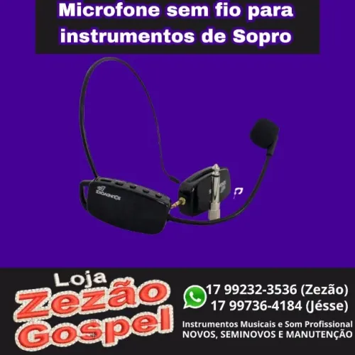 Microfone Sem Fio para Instrumentos de Sopro