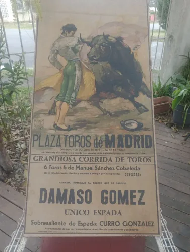 Cartaz Antigo de Tourada Plaza de Toros de Madrid