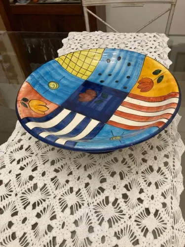 Fruteira/Centro de Mesa Decorativa em Cerâmica