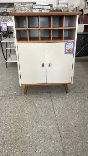 adega bar malbck 10 nincho para bebida 2 portas pés retrô 100% MDF - em oferta