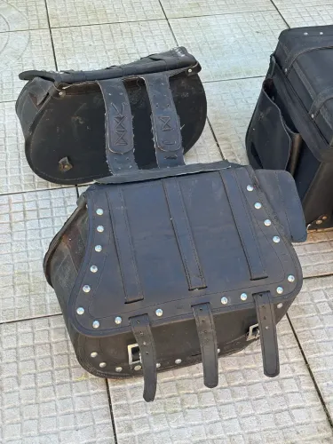 Alforje couro para moto