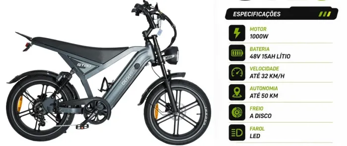 Bike elétrica GT20 1000W