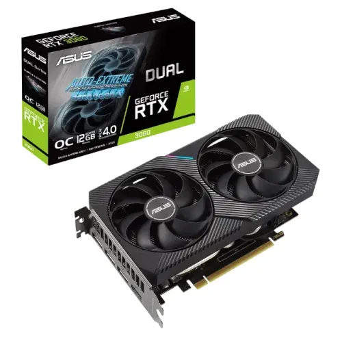 Placa de Vídeo Asus NVIDIA GeForce RTX 3060, 12GB GDDR6, LHR, 192 Bits - DUAL-RTX3060-O12G