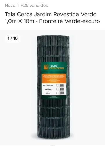 Tela Cerca Galvanizada para Jardim revestida verde