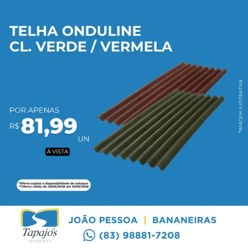 Telha Ondulina CL. na Tapajós Madeiras
