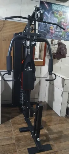 Estação de Musculação Academia Completa em Casa torre 65 Kg Preto e Vermelho