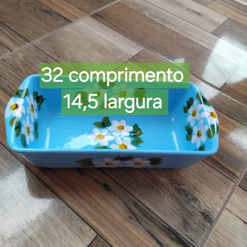 Travessa azul cerâmica Weiss 