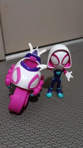 Moto da Spider-Gwen (Ghost-Spider) + Boneco Original - Homem-Aranha