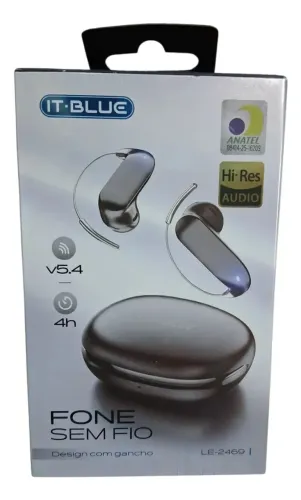 fone De Ouvido Sem Fio It-blue Le-2469 Bluetooth Com Gancho