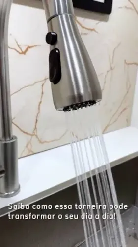 Torneira de cozinha monocomando Zawatech Cartucho cerâmico extensível prateado escovado