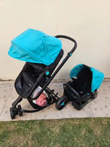 Carrinho de Bebê Safety 1st Mobi TRIO (Com Base para Carro) - Perfeito Estado