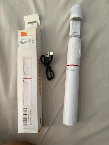 Tripé de Self sem fio com led recarregável
