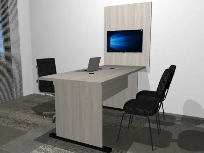 Mesa Corporativa Alto Padrão Com Painel. Barcelona: L174cm x P68cm x A74cm