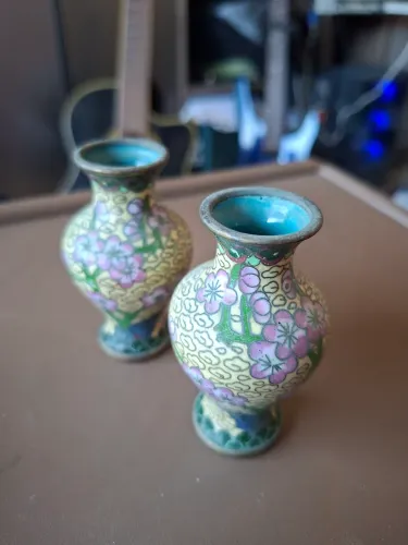 Dupla de vasinhos cloisonne