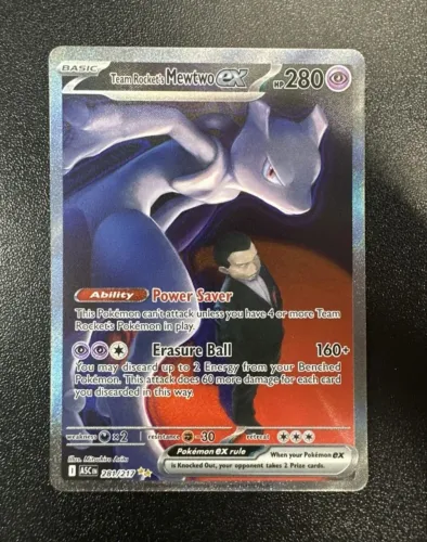 Carta Pokémon Mewtwo EX da equipe Rocket INGLÊS heróis excelsos NM