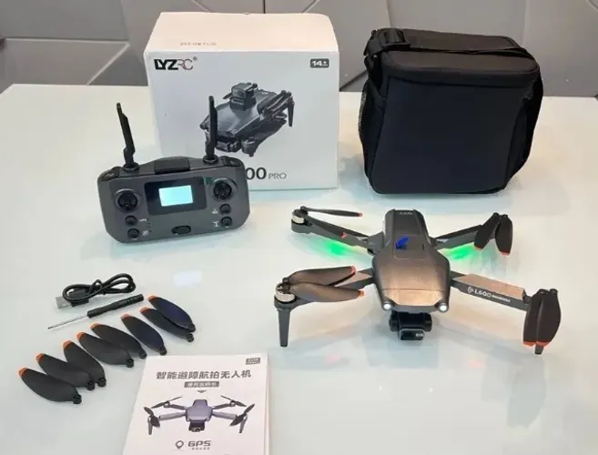 Drone L600 Pro Max Preto, GPS, Gimbal de 3 Eixos