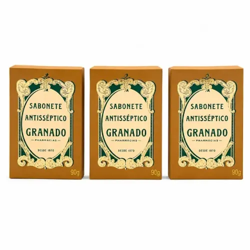 Kit C/  3 Sabonetes Granado Antisséptico 90g Hidratação Vegano - CM0004K3