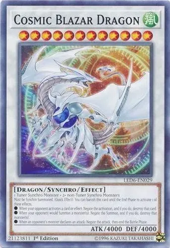 Yugioh!!! Cosmic Blazar Dragon LED6-PT029 Common