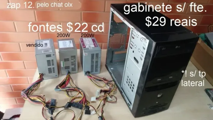 Gabinete Atx Fonte 200W Ssd. Hd 500 Formatado com Windows pré-instalado