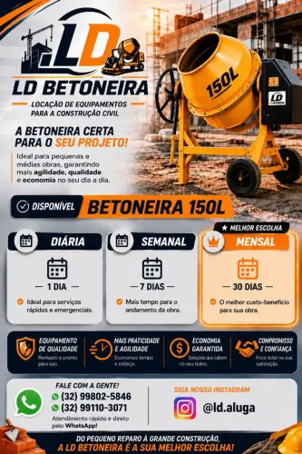 Alugo betoneira 150L
