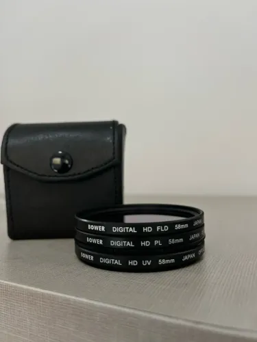 Kit 3 Filtros Bower Digital HD 58mm - UV + PL + FLD - com Estojo