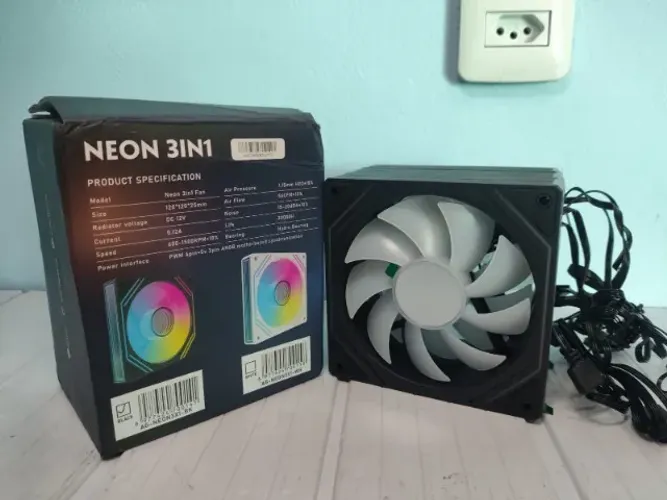 Kit 3 Fans Acegeek Neon 3IN1 ARGB Black
