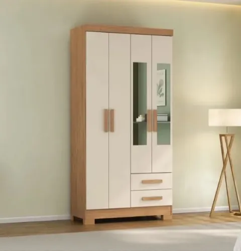GUARDA-ROUPA SÃO LUIS 4 PORTAS 2 GAVETAS Dividimos Em Até 10x Sem Juros