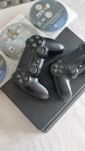 Ps4 Slim Completinho com 2 controles + 6 Jogos