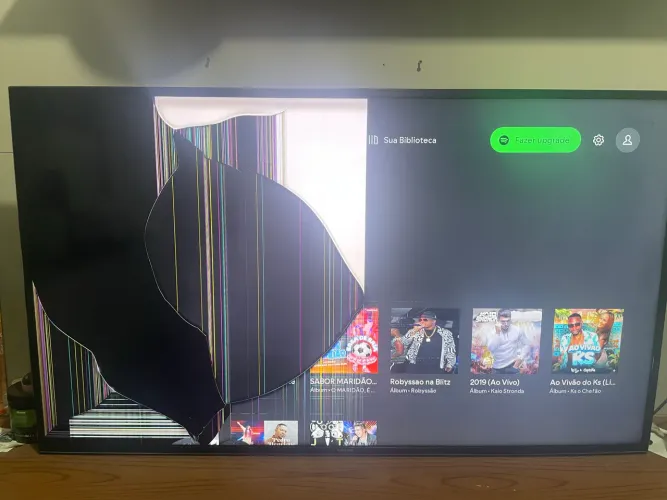 Televisão 50 pol tela quebrada 