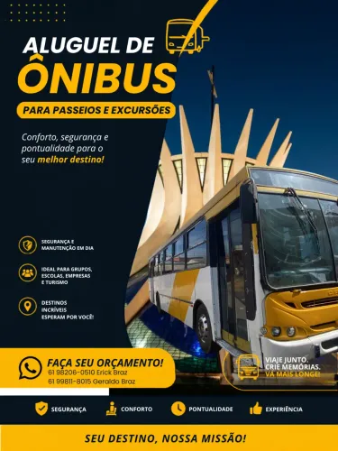 Aluguel de ônibus e vans para passeios e excursões 