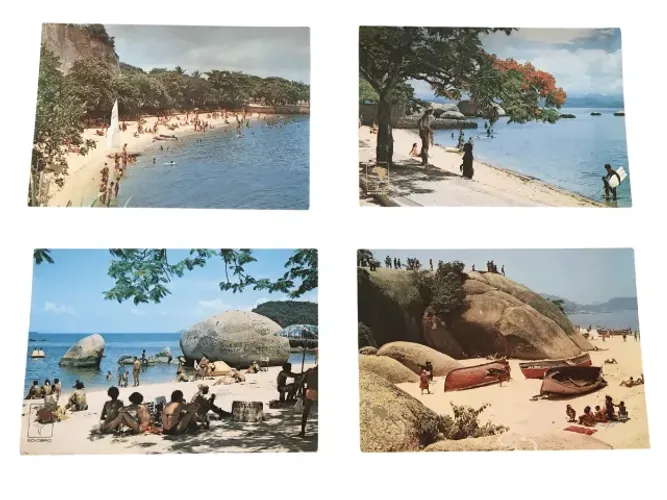 4 Cartões Postais de Paquetá RJ Anos 80