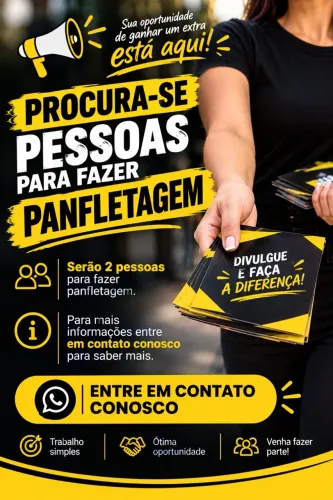 ? OPORTUNIDADE DE RENDA EXTRA ? VAGA PARA PANFLETAGEM!