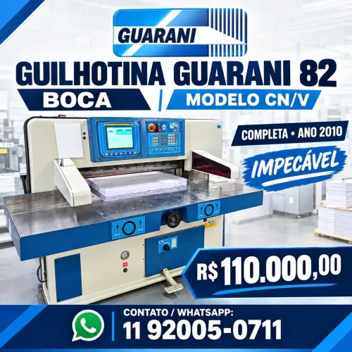 Guilhotina Guarani Cn/v 82 linear programação ano 2010