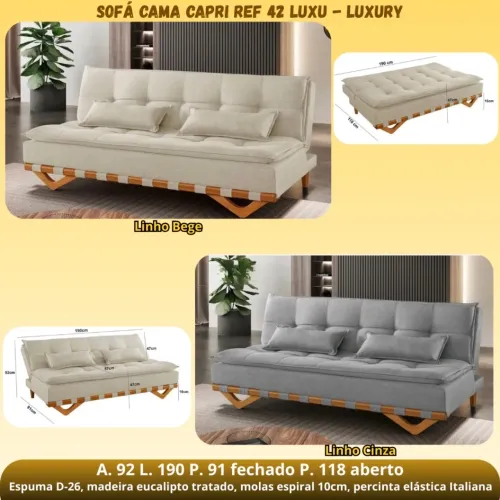 Sofá Fixo Cama 1.90cm