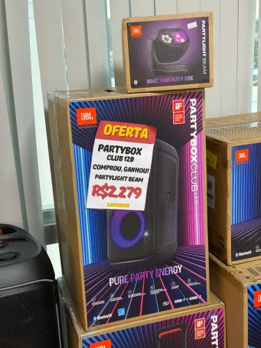CAIXA DE SOM JBL PARTYBOX CLUB 120 (GANHE A PARTYLIGHT BEAM)