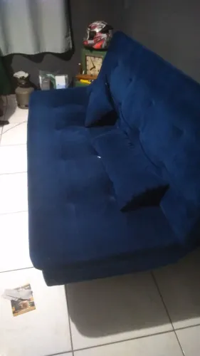 Sofá-Cama Azul Royal Lindo!