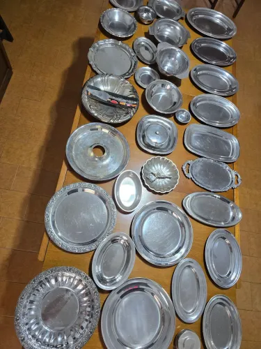 Conjunto de bandejas em aço inox