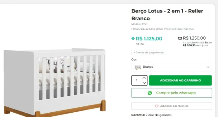 BERÇO LOTUS - MARCA RELLER NUNCA USADO